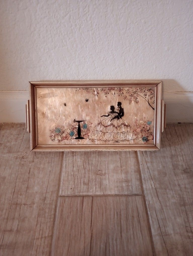 Antique Silhouette Dresser Tray 