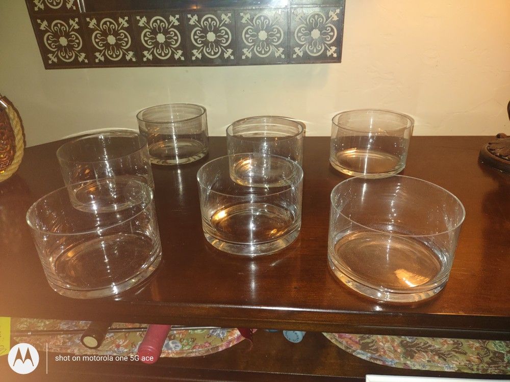 Seven Individual Glass Trifle Bowls