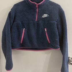 Nike Sherpa cropped half zip