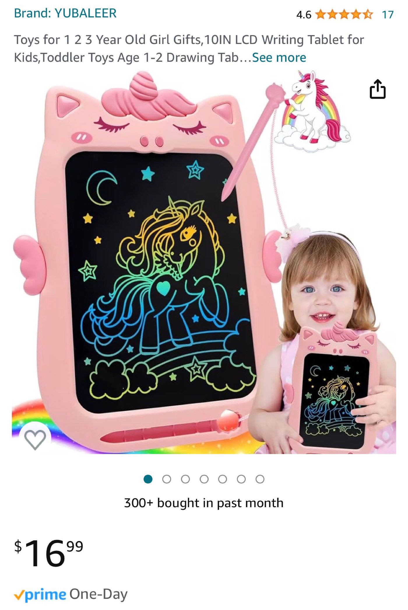 10IN LCD Writing Tablet for Kids,Toddler Toys Age 1-2 Drawing Tablet,Doodle Board for Baby Girls Toys Age 4-5,Educational Learning Toys for Christmas
