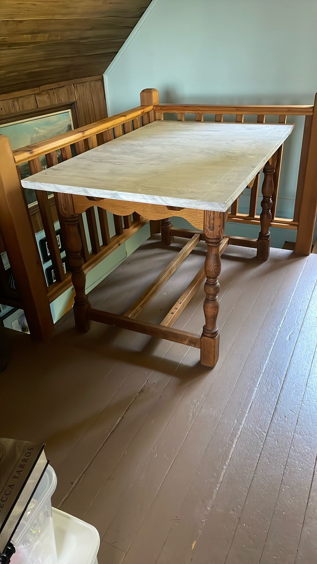 Antique Table With Marble Top