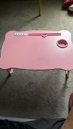 Pink Lap Desk with USB Fan and Cable