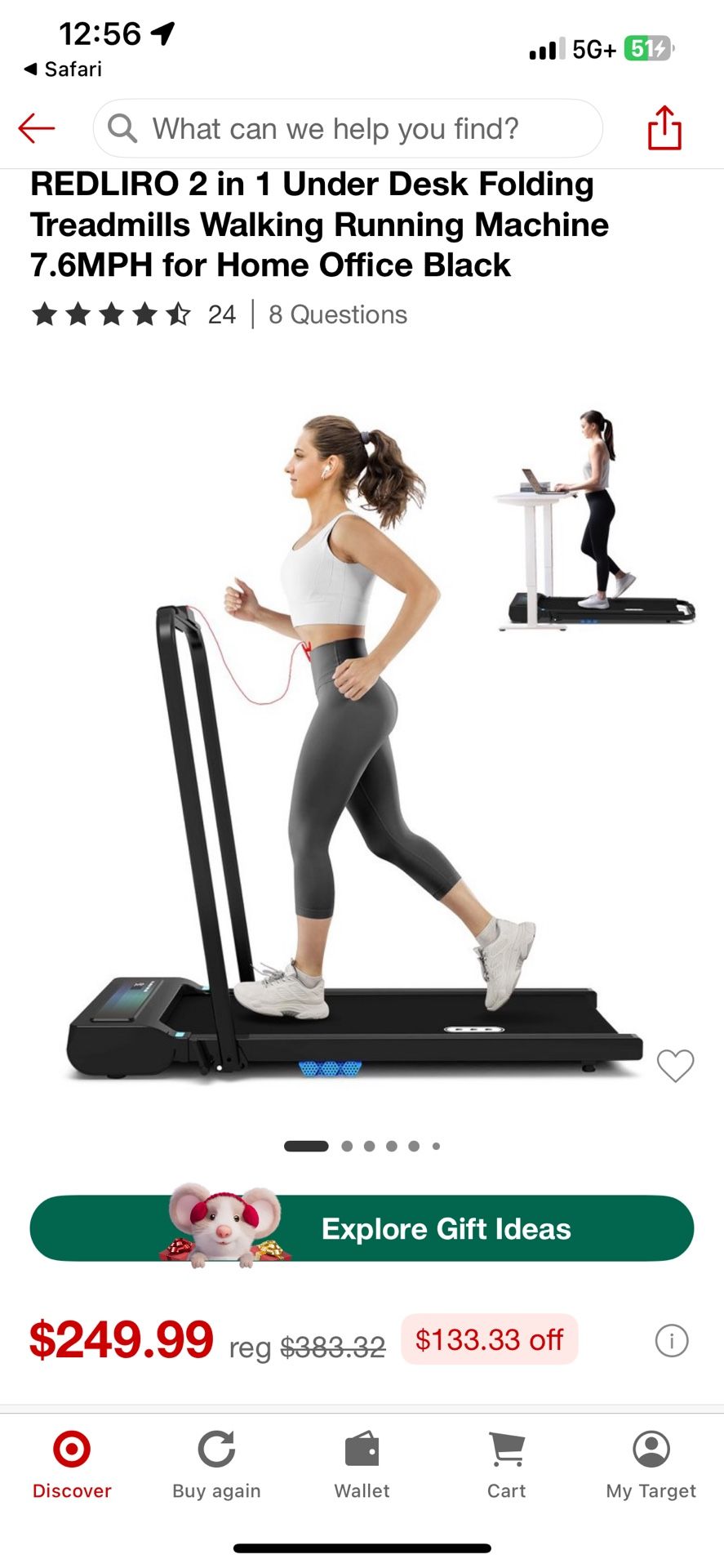 redliro 2 in 1 folding treadmill