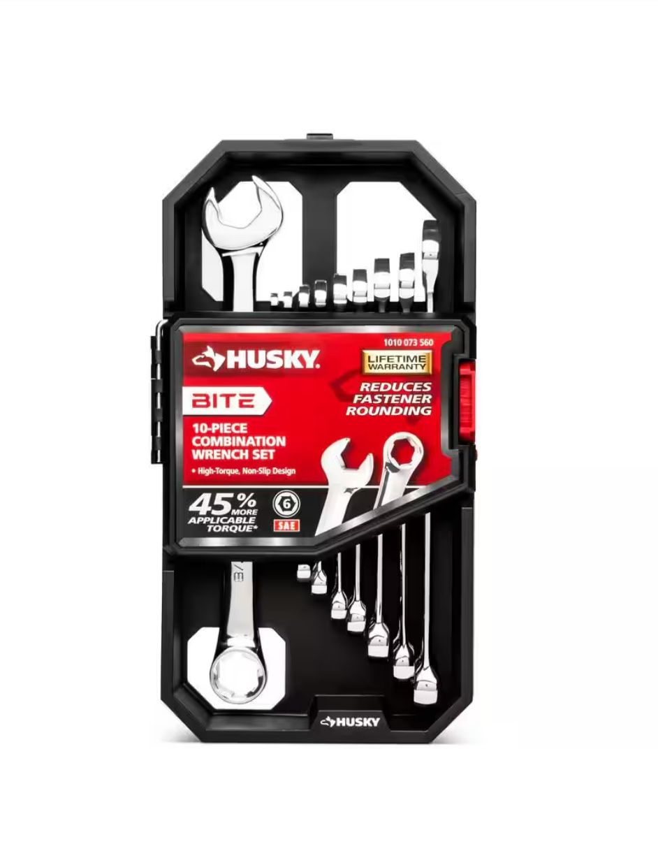 Husky BITE SAE Combination Wrench Set (10-Piece) HBCW10XLS