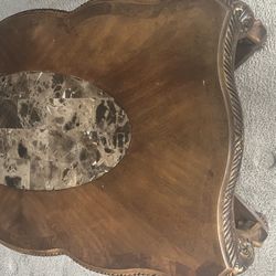 Like New Wood/Marble Coffee Table 
