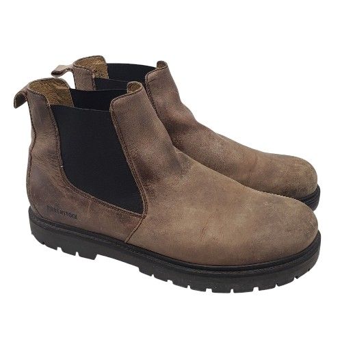 BIRKENSTOCK Mens 'Stalon' Gray Leather Chelsea Boots Size EU 45/US 12-12.5 $200