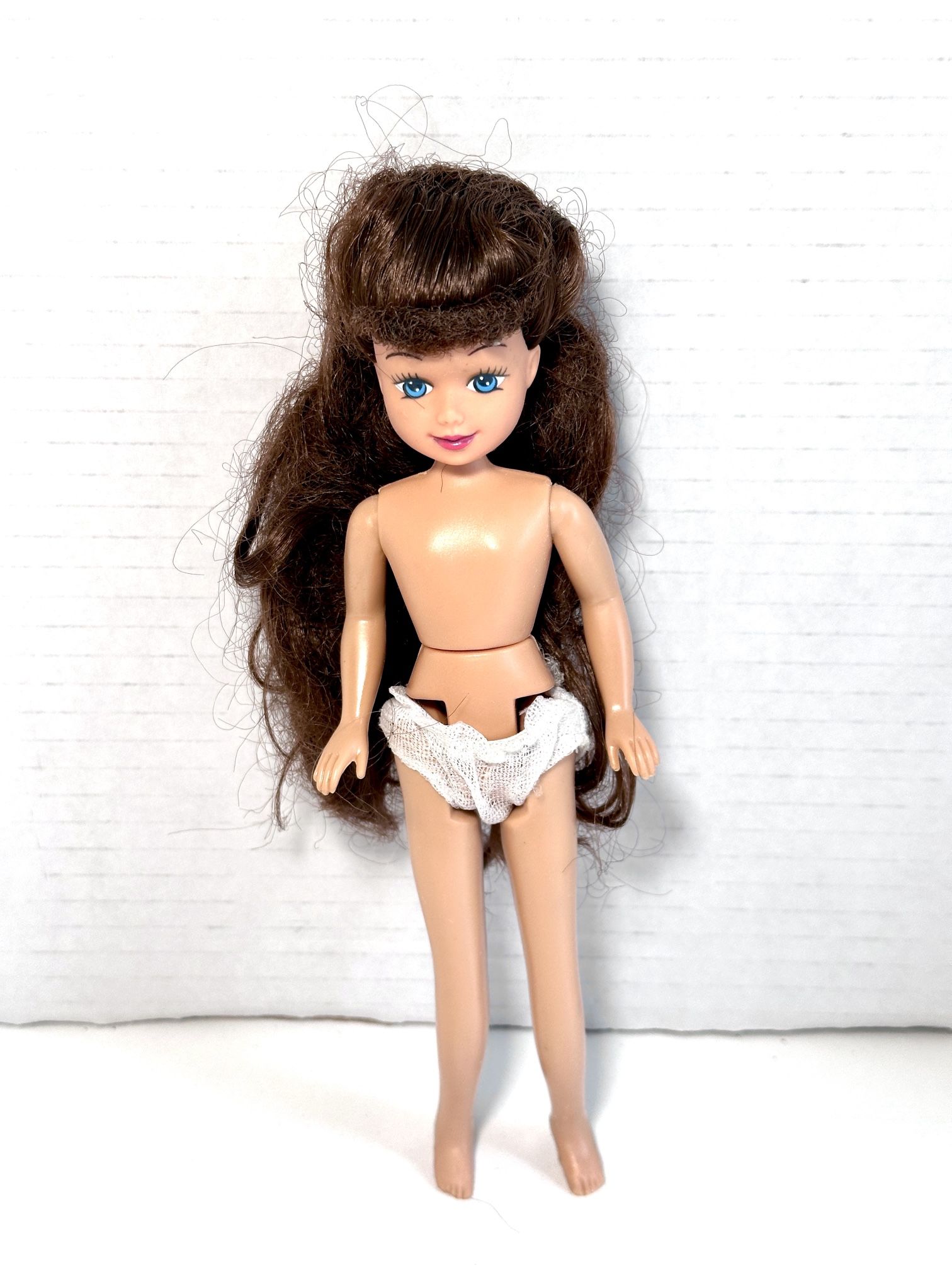 Katie Partially Clothed in White Undies from Vintage 1992 Kid Kore “Katie, Kelly’s Little Sister”
