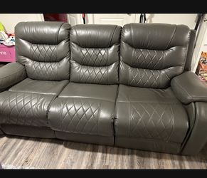 Dark Gray Faux Leather Loveseat *MOVING NEED GONE ASAP*