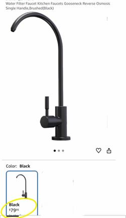 Water Filter Faucet Kitchen Faucets Gooseneck Reverse Osmosis Single Handle,Brushed(Black)