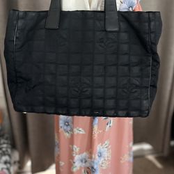 CHANEL Travel Line Nylon Tote Bag