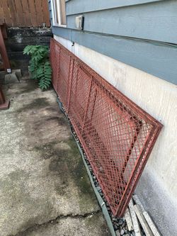 Set of 3 Vintage steel fence (2) and gate