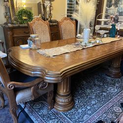 Tuscany style formal dining table w/leaf six-piece set 