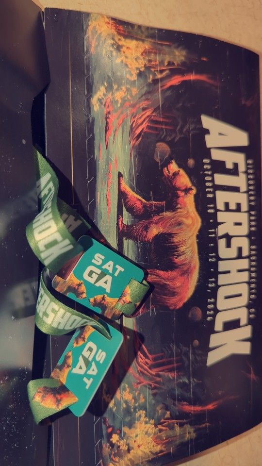 Two Wrist Bands For Aftershock Saturday 10/12