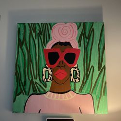 Painting Of Lady With Shades 