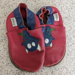 Bobux Soft RED leather SLIPONS