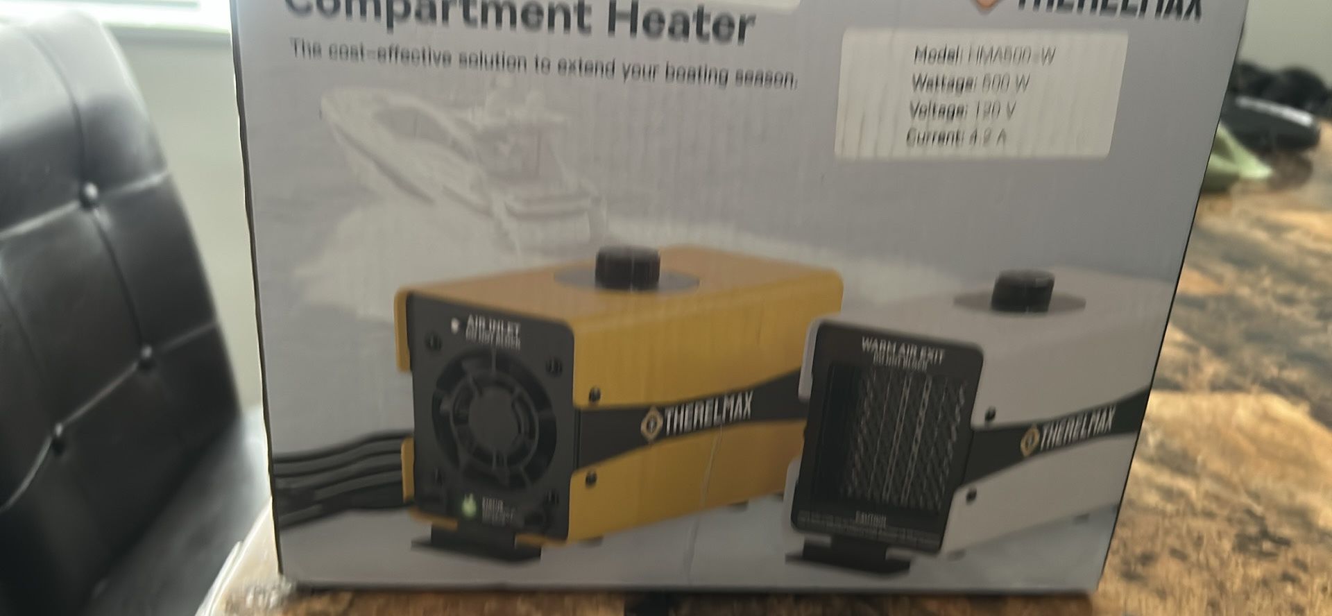 Boat Engine Compartment Heater with Thermostat 500W Boat Cabin Heater with Safe PTC Element and Watf