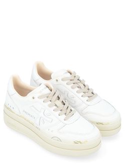 Premiata Women’s White Micol Low-Top Platform Sneakers