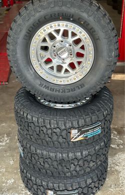 Brand new 17 inch kmc 549 rims with brand new 285/70/17 Blackhawk R/T tires