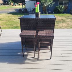 Cute Tiki Bar With Stools