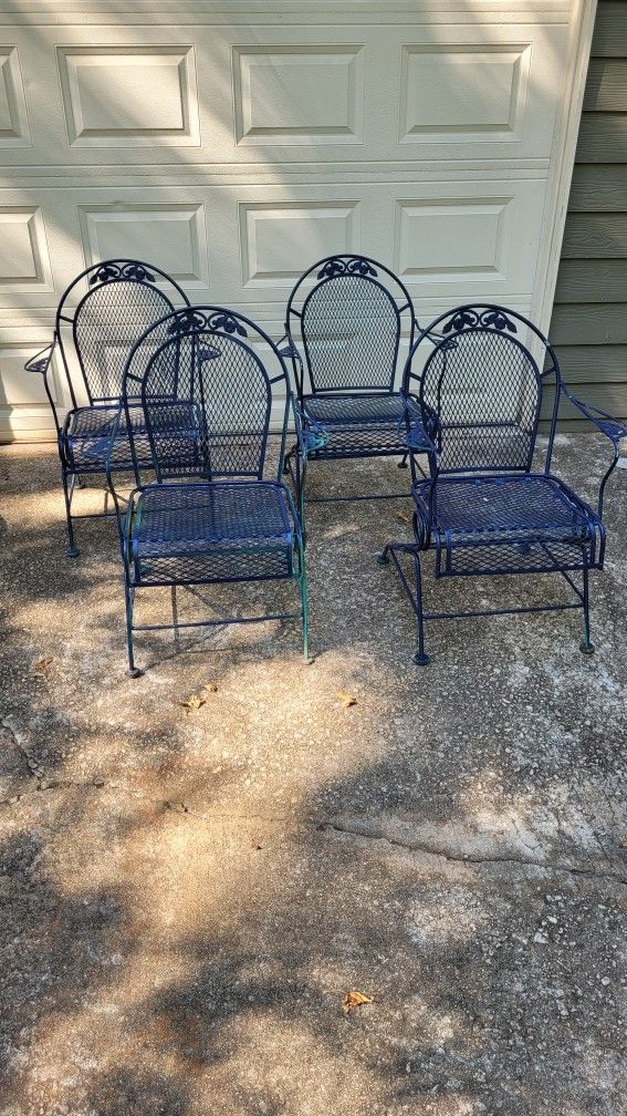 4pc Wrought Iron Patio Furniture Chairs