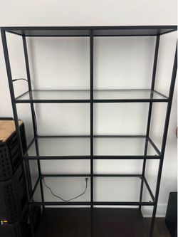 IKEA glass bookshelves