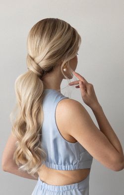 Blonde hair ponytail hair extensions