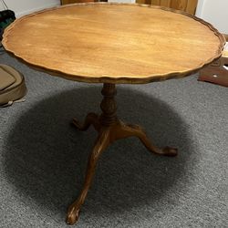 Antique Folding Clawfoot Round Table