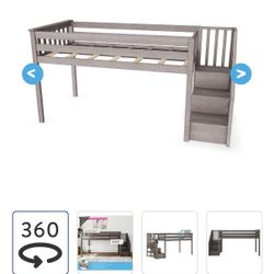 Twin loft bed with stairs