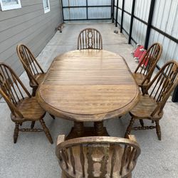 Mesa De Madera 🪵 Antigua Con 6 Sillas 🪑 