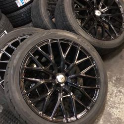22” Black Asanti 5x112 Wheels And Toyo Tires Fits Truck SUV 