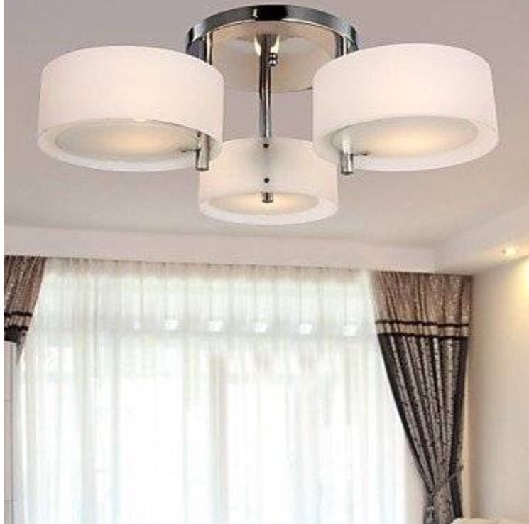 Acrylic Chandelier with 3 Lights Chrome Finish