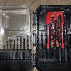 Hyper Tough Black Oxide Drill Bit Set With Case, 15-Piece