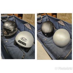 Vega and Bilt Motorcycle Helmits, Black and Silver
