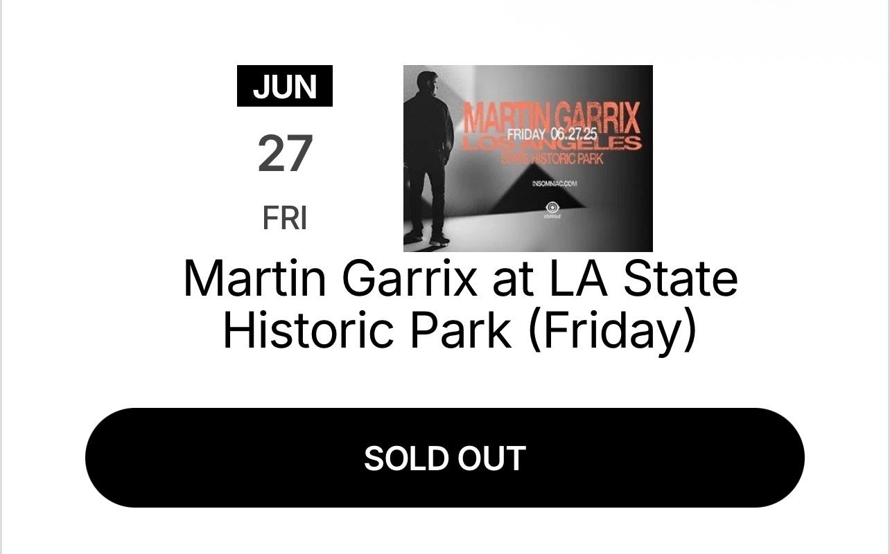 Martin Garrix ticket for FRIDAY 6/27 In LA