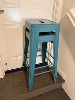 Pair of Metal Bar Stools
