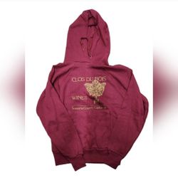 Vintage Clos DuBois Wines Sonoma County, CA Hooded Sweatshirt Size Small Red