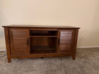Wood TV Stand with Shutter Doors