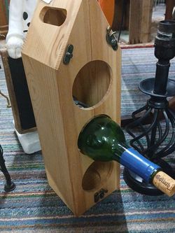 Three wine bottle holder