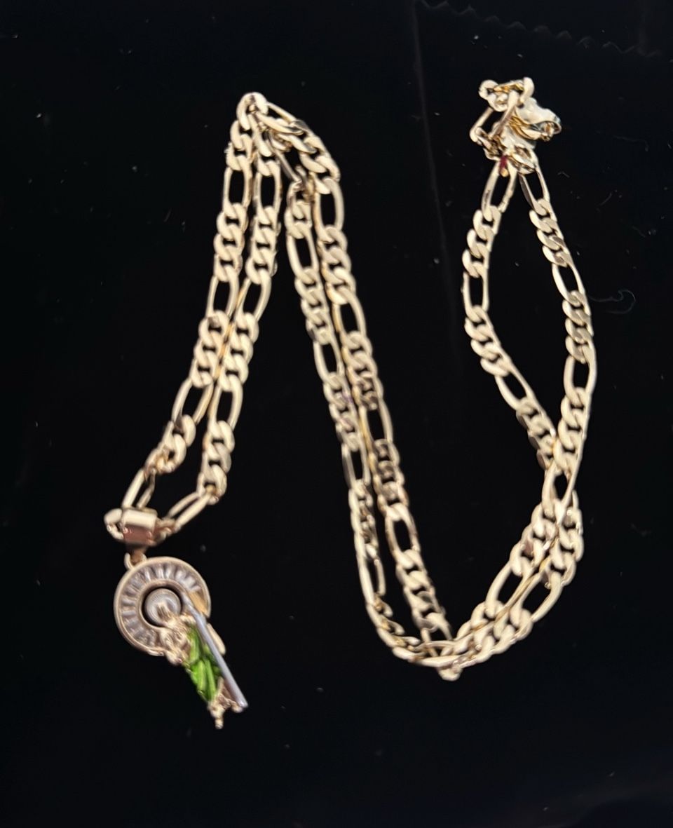 Gold Plated Chain And Saint Jude Set