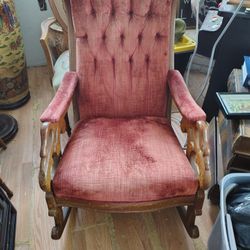 Antique Rocking Chair With Duck Handles