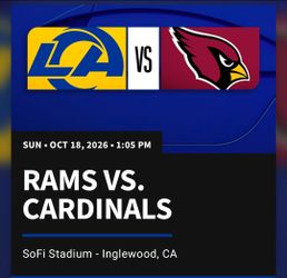 2 tickets Rams vs Cardinals