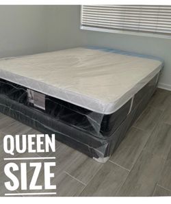 Queen Mattress Set Plush PillowTop – Brand New –  Same Day Delivery Available 🚚