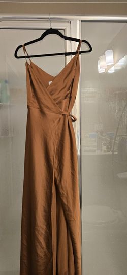 Cindy Matte Satin Dress - Rust