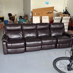 Leather Couch …2 Seats Electronic Reclining 