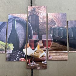 Italian Cellar Wine Scene 5- piece canvas art