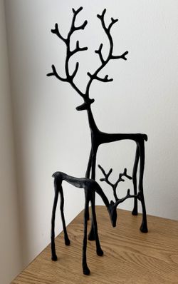 Christmas Decor - Set of Pottery Barn Reindeer Statues