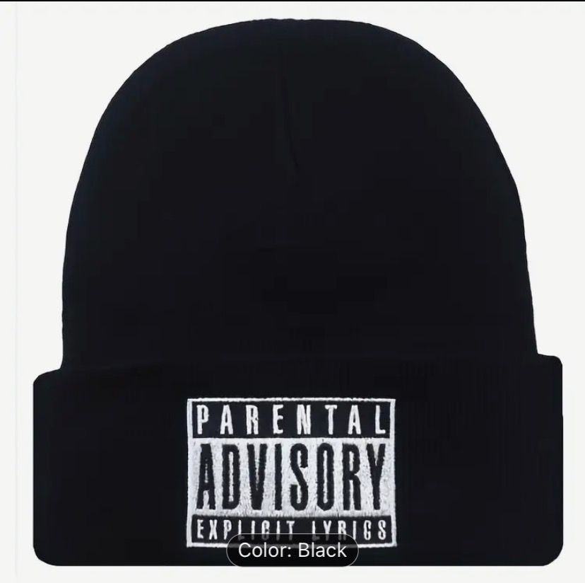 New "Parental Advisory" Black & White Beanie