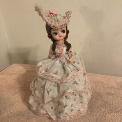 Vintage Victorian Music Box Doll 13” Plays You Light Up My Life