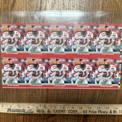 Deion Sanders 1990 Pro Set Football RARE!! Trading Card #36 Uncut Sheet
