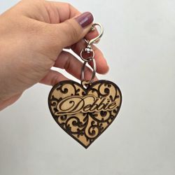 Personalized Name Wooden Keychain 